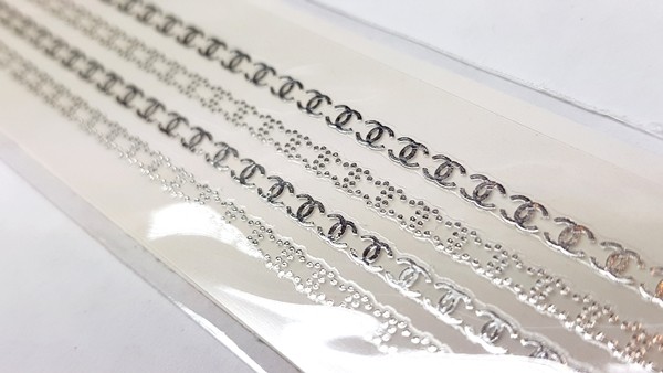 Luxus Chrome Stripe Sticker 221 Silber