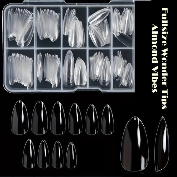 Fullsize Wonder Tips Almond Vibes  500 Stück Clear im Tipkasten - press on