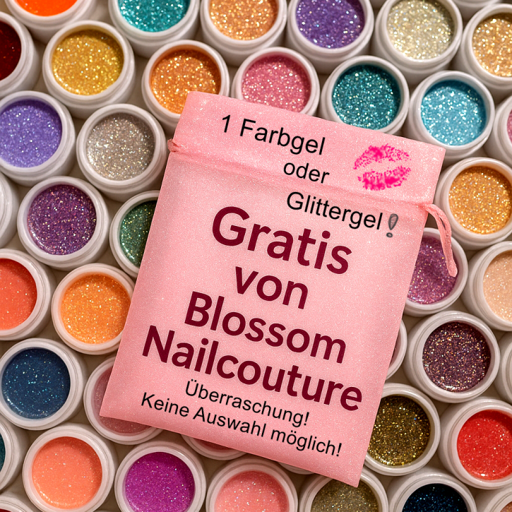 1 Überraschungs Farb- oder Glittergel gratis (ab 70 Euro Nettowarenwert)