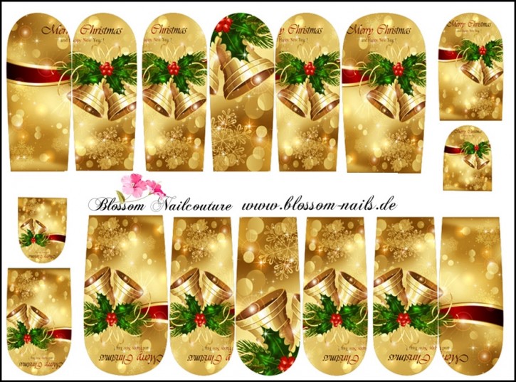 Blossom Nailcouture Wrap Golden Christmas