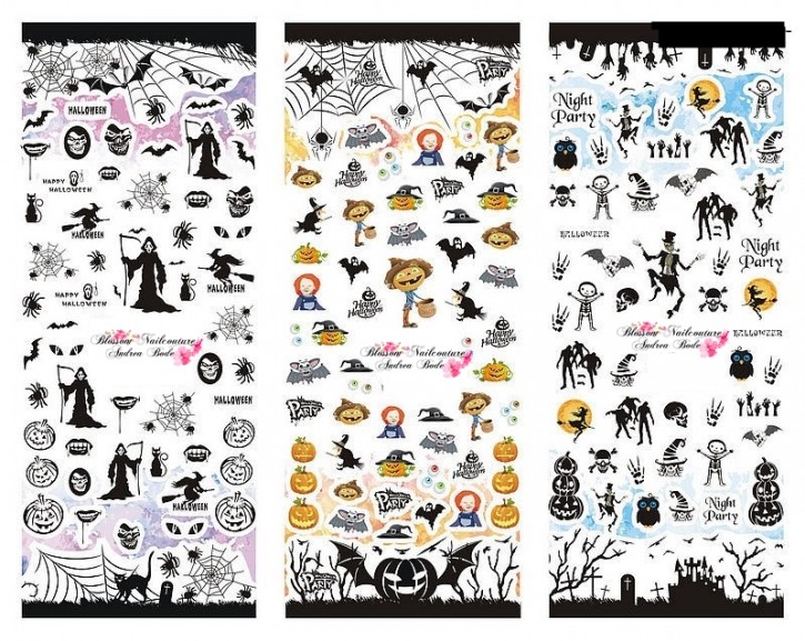 XXL 3er Set Halloween Slider - hochdeckend