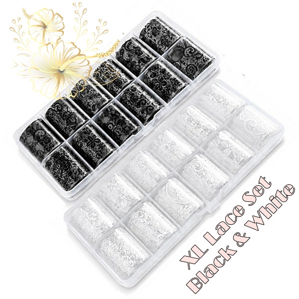 XL Lace Transferfolien Box Black & White
