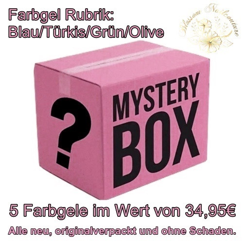 MYSTERY BOX 5 FARBGELE Blau/Türkis/Grün/Olive - Artikelbeschreibung lesen!