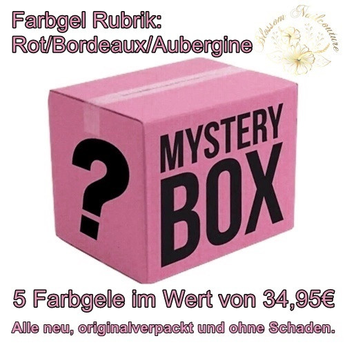 MYSTERY BOX 5 FARBGELE Rubrik Rot/Bordeaux/Aubergine - Artikelbeschreibung lesen!