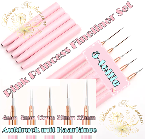 Pink Princess Fineliner Set 5tlg - Rosa/Rosegold