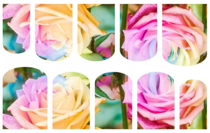 Blossom Nailcouture Wrap Slider Rainbow Roses - Big Size