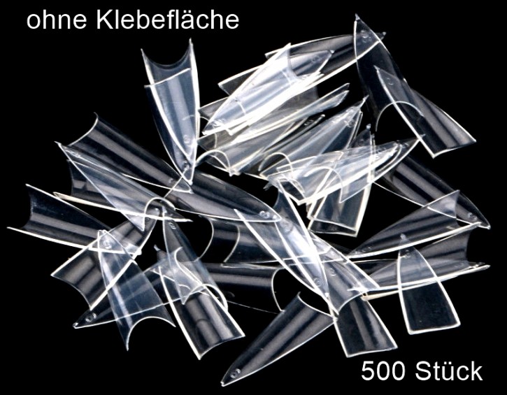 Profi Stiletto Tips ohne Klebefläche clear 500 Stück