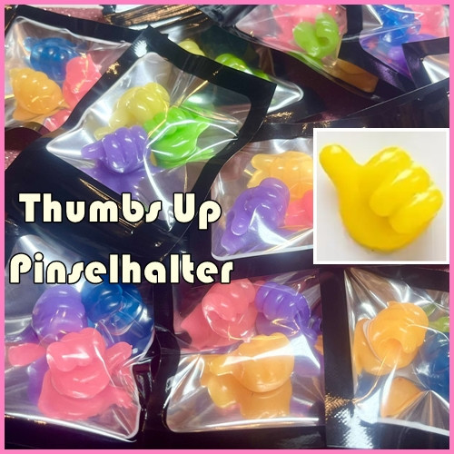 Thumbs Up Pinselhalter (1 Tüte, 3 Halter, Farben gemischt)