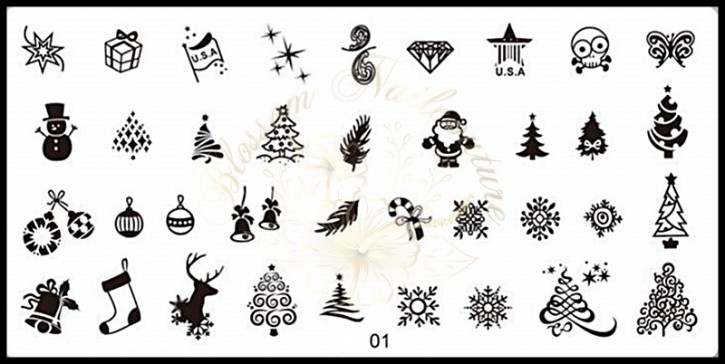Stamping Plate Hello Christmas Winter Time 01