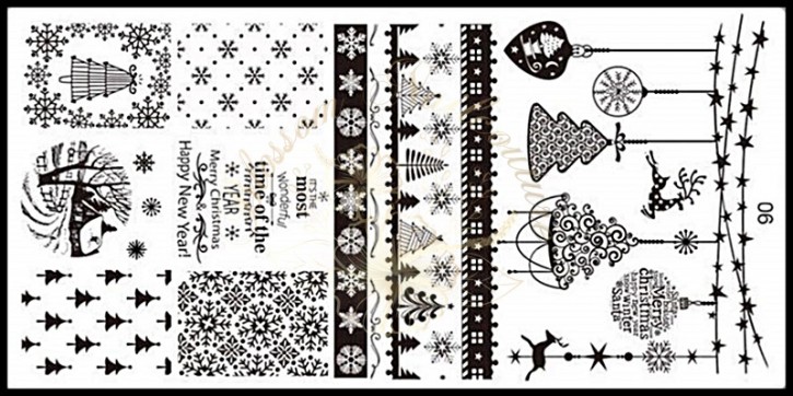 Stamping Plate Hello Christmas Winter Time 06