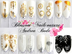 Water Decals Tattoo Wraps Chrome Silver Gold Set 30 Sheets