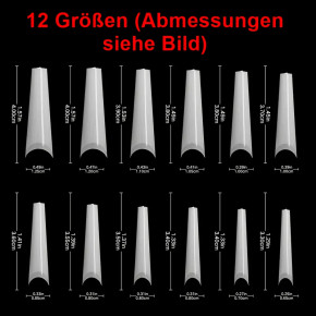 Ballerina Tips Xtra Long XL mit Klebefläche Clear 120 Stück im Tipkasten