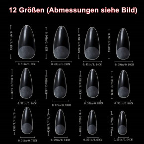 Fullsize Wonder Tips Mandel/Almond 240 Stück Clear im Tipkasten - press on