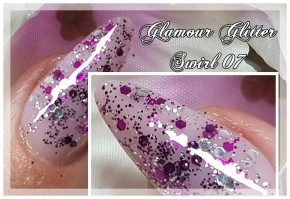 Glamour Glitter Swirl Pinky Silver Mix 07 XL-Größe