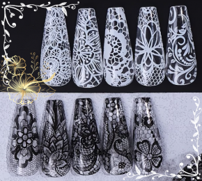 XL Lace Transferfolien Box Black & White